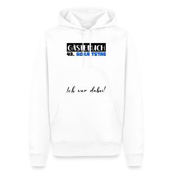 Livre d'or pour homme, cadeau d'anniversaire 42e, décoration pour homme - Sweat à capuche Premium bio Homme - blanc - Devant - Nico (187cm)