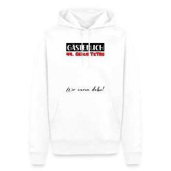 Cadeau 44e anniversaire décoration femme livre d'or homme - Sweat à capuche Premium bio Homme - blanc - Devant - Nico (187cm)