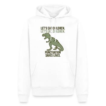 Lasst uns Kinder essen - Männer Premium Bio Hoodie - Weiß - Vorne - Nico (187cm)