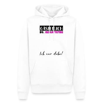 50e anniversaire cadeau femme décoration livre d’or femme - Sweat à capuche Premium bio Homme - blanc - Devant - Nico (187cm)