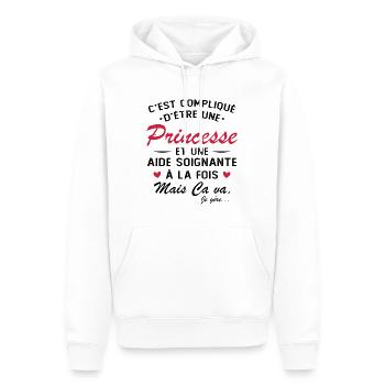 Prinzessin und Pflegerin - Männer Premium Bio Hoodie - Weiß - Vorne - Nico (187cm)