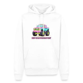 Continuez sur Monster Truckin', Candy Monster Truck - Sweat à capuche Premium bio Homme - blanc - Devant - Nico (187cm)