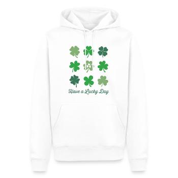 Bonne journée de chance - Sweat à capuche Premium bio Homme - blanc - Devant - Nico (187cm)