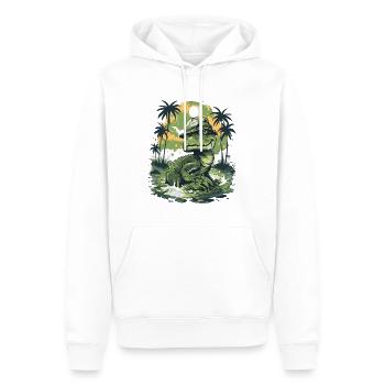 Lézard des marais vivant dans une forêt naturelle - Sweat à capuche Premium bio Homme - blanc - Devant - Nico (187cm)