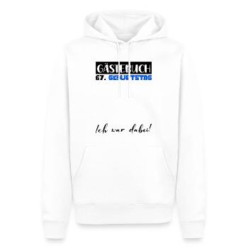 67 Cadeau D’anniversaire Homme Décoration Hommes Livre d’or - Sweat à capuche Premium bio Homme - blanc - Devant - Nico (187cm)