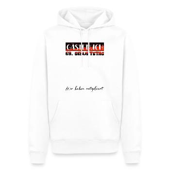 69 Cadeau D’anniversaire Décoration Femme Livre D’or Homme - Sweat à capuche Premium bio Homme - blanc - Devant - Nico (187cm)