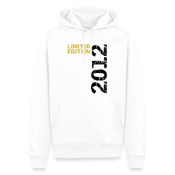 2012 Édition Limitée Anniversaire Cadeau Femme Mari - Sweat à capuche Premium bio Homme - blanc - Devant - Nico (187cm)