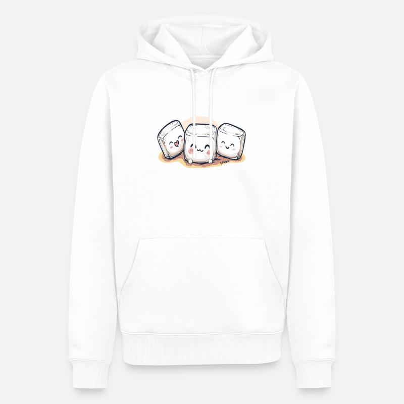 Süße, niedliche Chibi Marshmallows - Männer Premium Bio Hoodie - Weiß