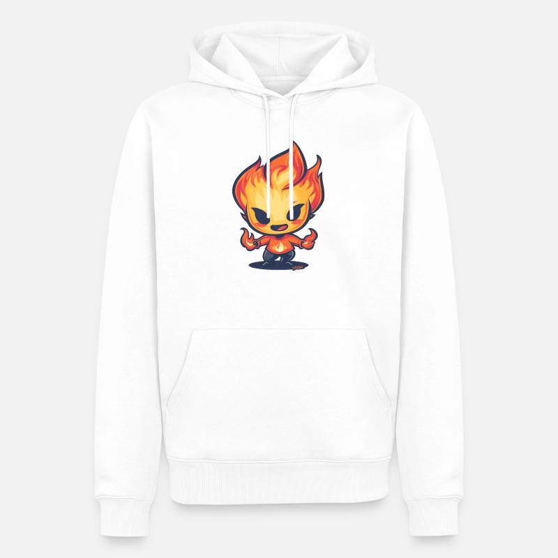 Flaming Flames : Personnage d’anime - Sweat à capuche Premium bio Homme - blanc