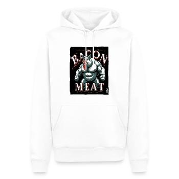 Viande de bacon Musculation de porc forte - Sweat à capuche Premium bio Homme - blanc - Devant - Nico (187cm)
