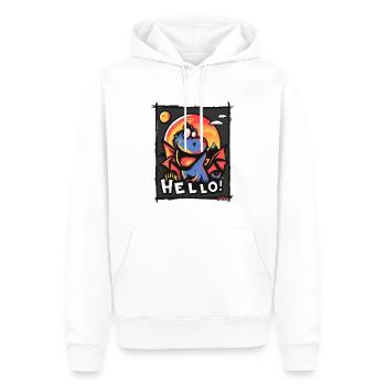 Dragon adorable et drôle, bonjour - Sweat à capuche Premium bio Homme - blanc - Devant - Nico (187cm)