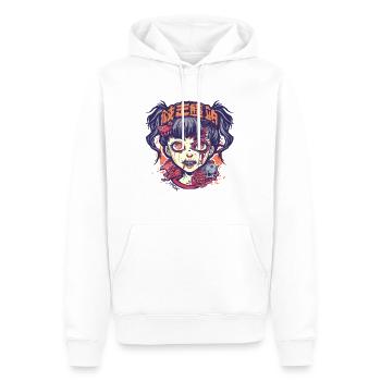 Manga Anime Zombie Ghoul Girl Illustration - Men’s Premium Organic Hoodie - white - Front - Nico (187cm)