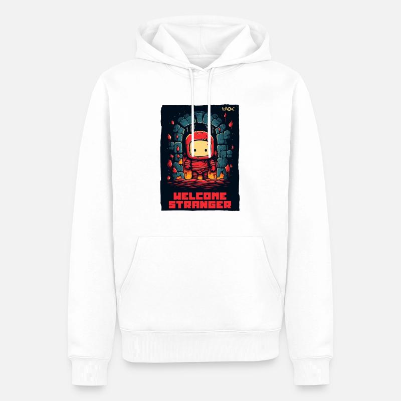 Bienvenue dans mon donjon, étranger - Sweat à capuche Premium bio Homme - blanc