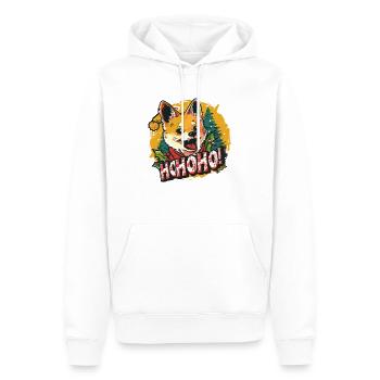 Kleiner Hund zu Weihnachten: Ho Ho Ho! - Männer Premium Bio Hoodie - Weiß - Vorne - Nico (187cm)