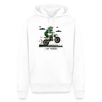 J’adore le motocross - Sweat à capuche Premium bio Homme - blanc - Devant - Nico (187cm)