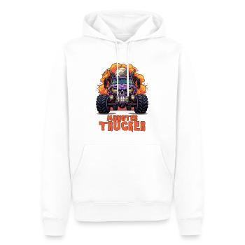 Monster Trucker: Monstertruck Totenkopf - Männer Premium Bio Hoodie - Weiß - Vorne - Nico (187cm)