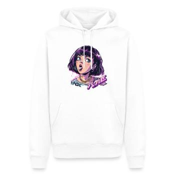 Coquine fille d’anime riche - Sweat à capuche Premium bio Homme - blanc - Devant - Nico (187cm)