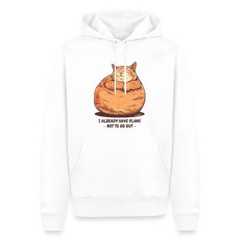 Ein sehr pummeliger, fetter Kater mit einem Plan - Männer Premium Bio Hoodie - Weiß - Vorne - Nico (187cm)