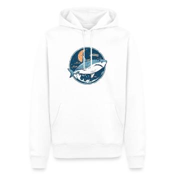 Schlafender Hai, aber Haie schlafen nicht - Männer Premium Bio Hoodie - Weiß - Vorne - Nico (187cm)