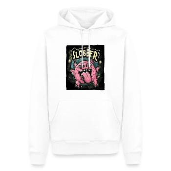 Drooling, hungry, happy pig - Men’s Premium Organic Hoodie - white - Front - Nico (187cm)
