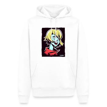 Fille d’anime cool et heureuse - Sweat à capuche Premium bio Homme - blanc - Devant - Nico (187cm)