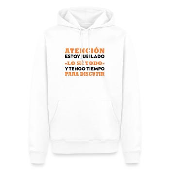 Plaisir de la retraite Je suis un grand-parent professionnel - Sweat à capuche Premium bio Homme - blanc - Devant - Nico (187cm)