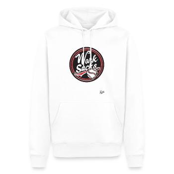 Work is annoying - Men’s Premium Organic Hoodie - white - Front - Nico (187cm)