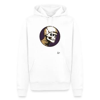 Abstrakte Kunst eines alten Totenkopf Schädel - Männer Premium Bio Hoodie - Weiß - Vorne - Nico (187cm)