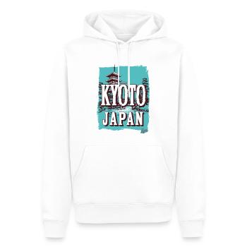 Kyoto Japon : la tradition rencontre la tendance - Sweat à capuche Premium bio Homme - blanc - Devant - Nico (187cm)
