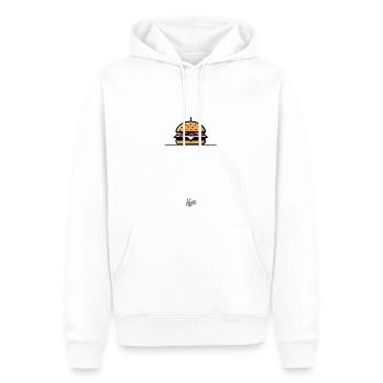 Burger Sandwich Cheeseburger - Sweat à capuche Premium bio Homme - blanc - Devant - Nico (187cm)