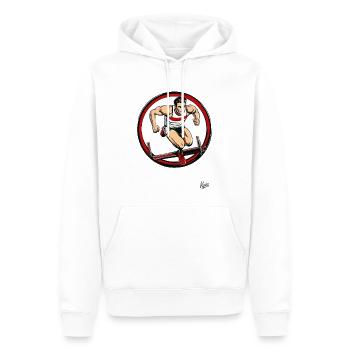 Athlétisme et haies - Sweat à capuche Premium bio Homme - blanc - Devant - Nico (187cm)