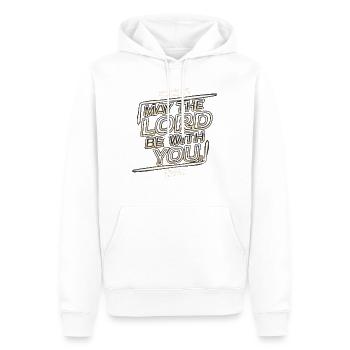 Que le Seigneur soit avec vous - Sweat à capuche Premium bio Homme - blanc - Devant - Nico (187cm)