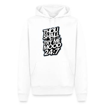 Thou shall not try me mood 24/7 - Men’s Premium Organic Hoodie - white - Front - Nico (187cm)