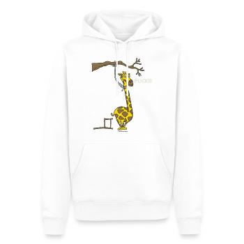Giraffe Hangman Fuck RAHMENLOS Geschenk - Männer Premium Bio Hoodie - Weiß - Vorne - Nico (187cm)