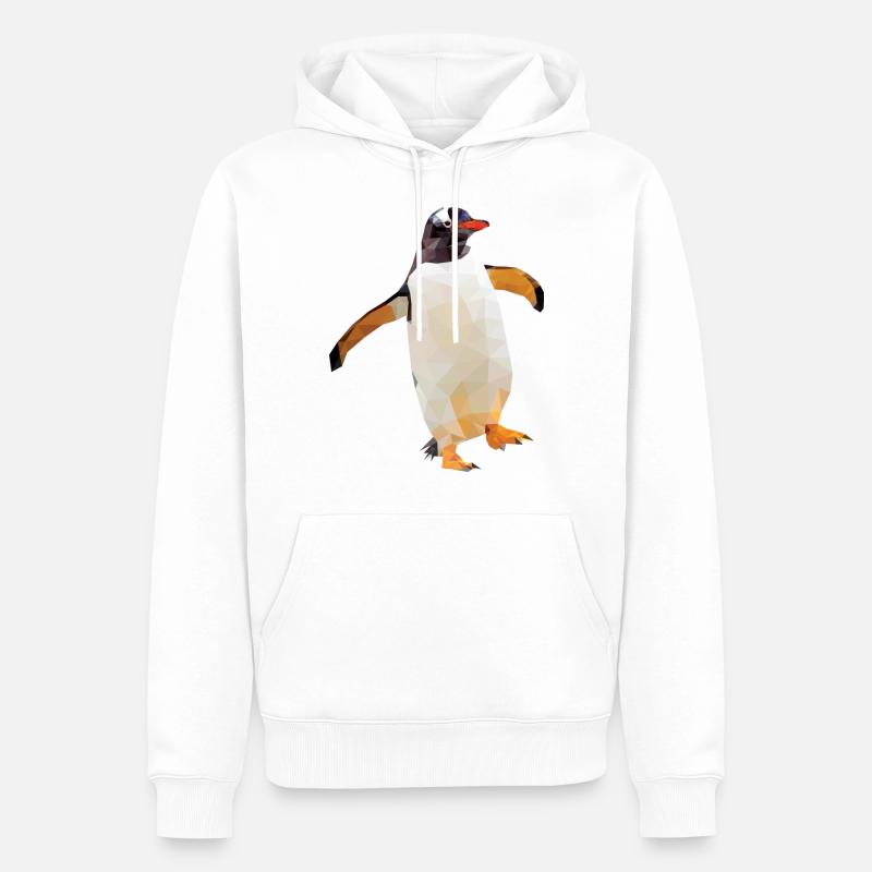 Low Poly Penguin - Männer Premium Bio Hoodie - Weiß