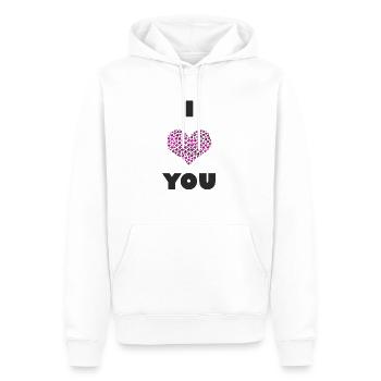I Love You - Männer Premium Bio Hoodie - Weiß - Vorne - Nico (187cm)