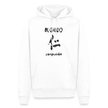 Bushido 3 - Männer Premium Bio Hoodie - Weiß - Vorne - Nico (187cm)