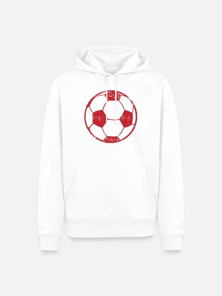 Fussball Ball Geschenk - Männer Premium Bio Hoodie - Weiß