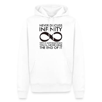 Mathematik Unendlichkeit Symbol Spruch Geschenk - Männer Premium Bio Hoodie - Weiß - Vorne - Nico (187cm)