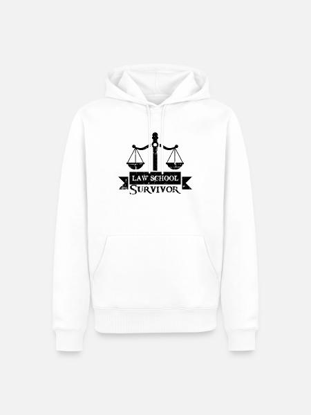 Law school Survivor Geschenk - Männer Premium Bio Hoodie - Weiß