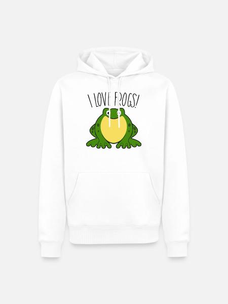 I love Frogs - Men’s Premium Organic Hoodie - white