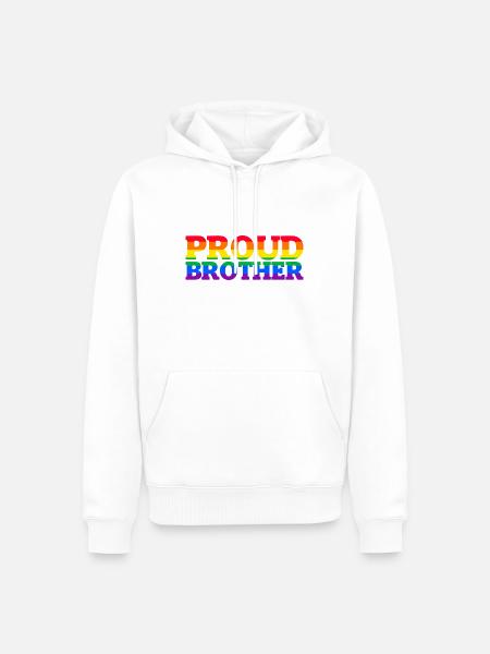 Proud Brother LGBT Geschenk - Männer Premium Bio Hoodie - Weiß