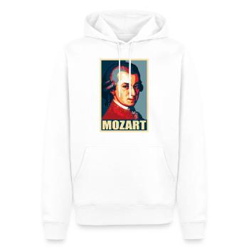 Mozart Propagande Pop Art - Sweat à capuche Premium bio Homme - blanc - Devant - Nico (187cm)