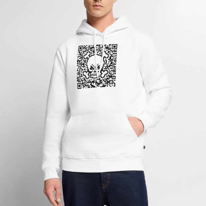 Crâne / Crâne (Code de réponse rapide / P) Sweat à capuche Premium bio Homme