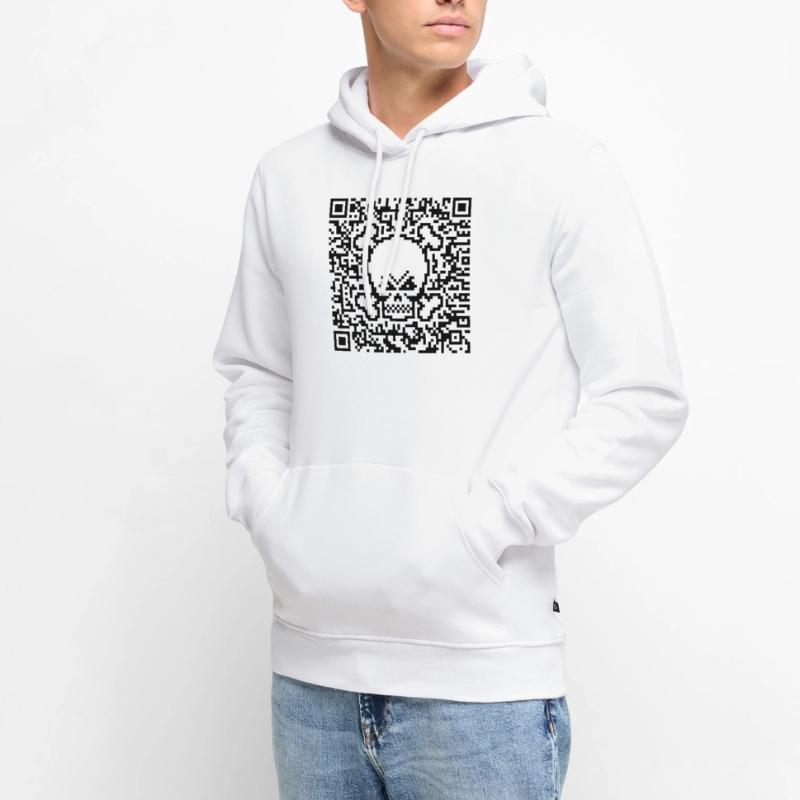 Crâne / Crâne (Code de réponse rapide / P) Sweat à capuche Premium bio Homme