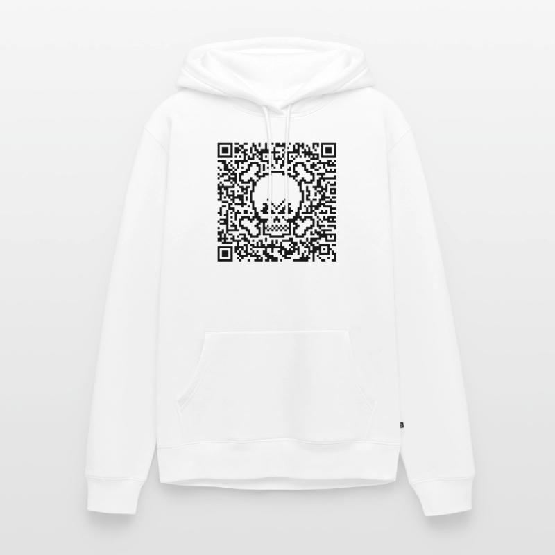 Crâne / Crâne (Code de réponse rapide / P) Sweat à capuche Premium bio Homme