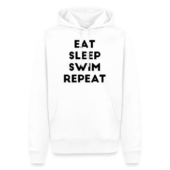 Eat Sleep Swim Repeat en disant nageur de natation - Sweat à capuche Premium bio Homme - blanc - Devant - Nico (187cm)