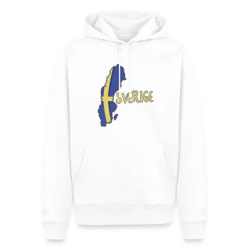 Sverige avec carte - Sweat à capuche Premium bio Homme - blanc - Devant - Nico (187cm)