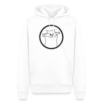 un coup FishyCat - Sweat à capuche Premium bio Homme - blanc - Devant - Nico (187cm)