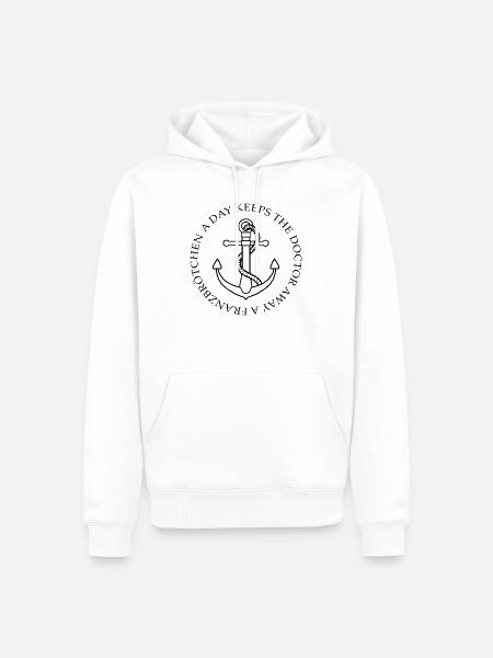 A Franzbrötchen a day keeps the Doctor away - Männer Premium Bio Hoodie - Weiß